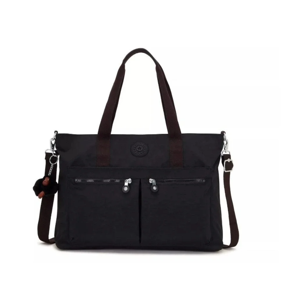 Kipling Natalie 15" Laptop Tote Bag Black Nylon New - Picture 1 of 8